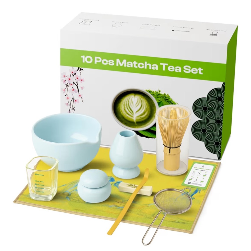 Matcha Tea Set - 10 Piece Light Blue Matcha Kit